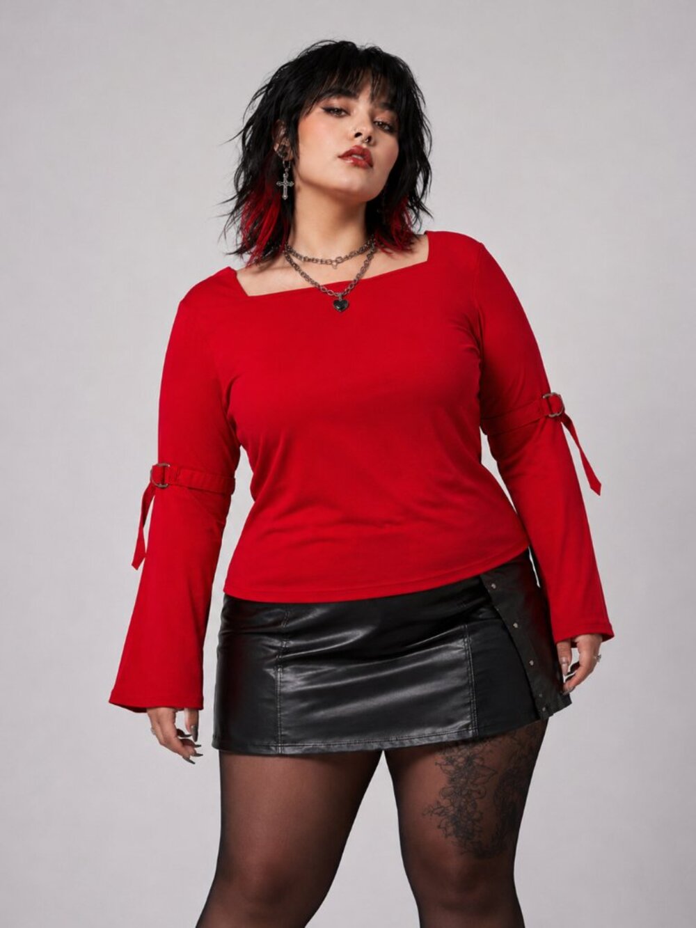 Women's Red Plus Size Top  1X